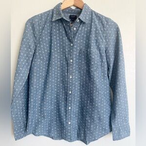 J.Crew Factory Floral Chambray Shirt in Signature Fit Size Small